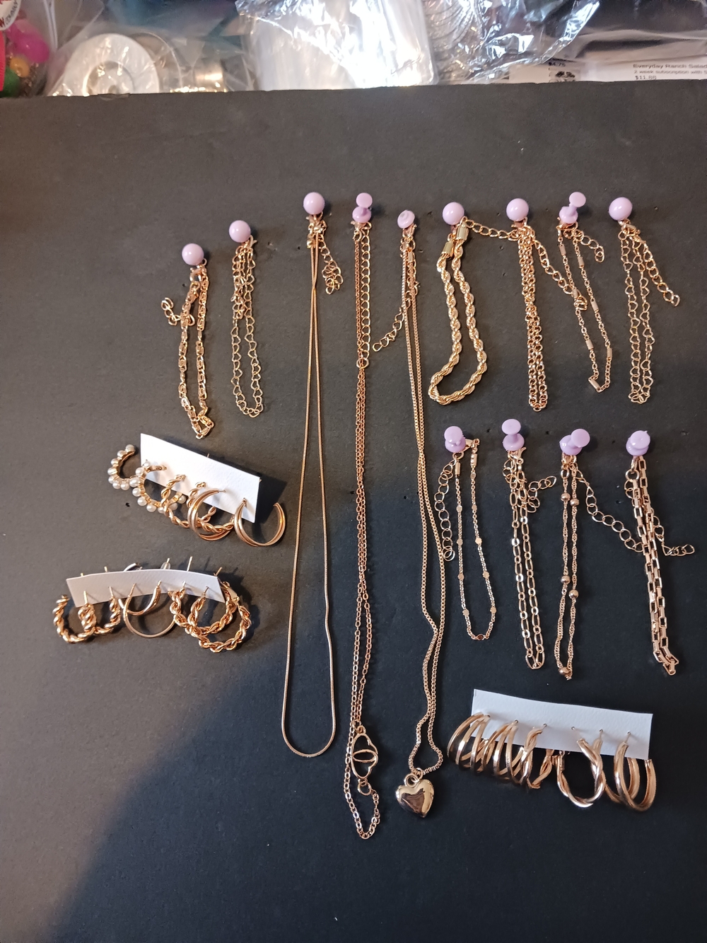 Source Unknown Gold-Tone Layered Necklace Set with Heart Pendant